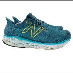 New Balance Fresh Foam 1080v11 Mens Size 13 2E Wide Teal Yellow Athletic Shoes